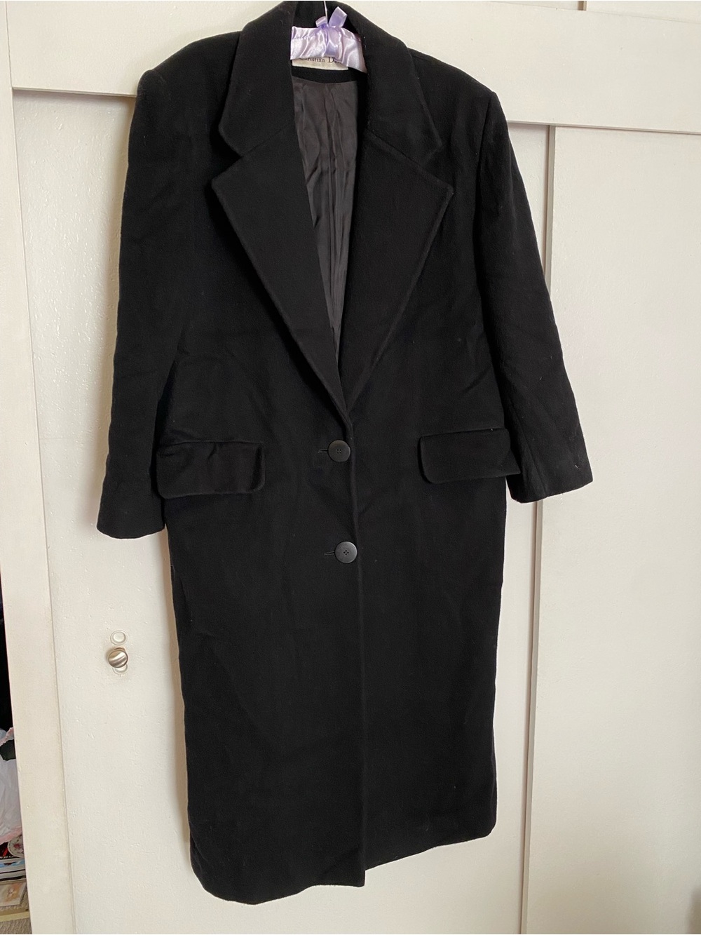 Christian Dior Black long classic coat Vintage 14